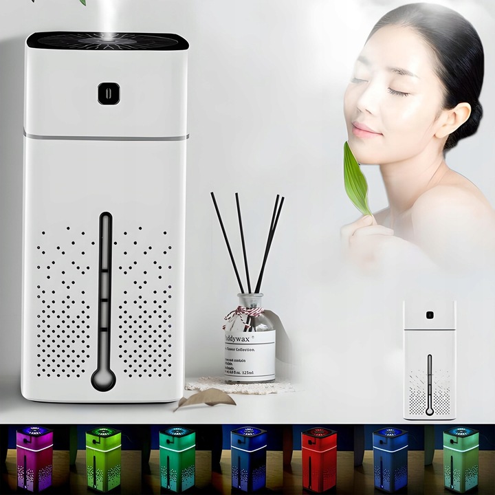 NAWILŻACZ POWIETRZA DYFUZOR ZAPACHOWY AROMATERAPIA 1L LAMPKA LED 3W