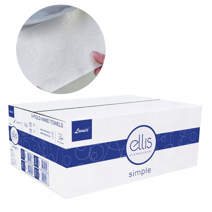 Ręcznik papierowy skladany biały typ V 3000 szt.