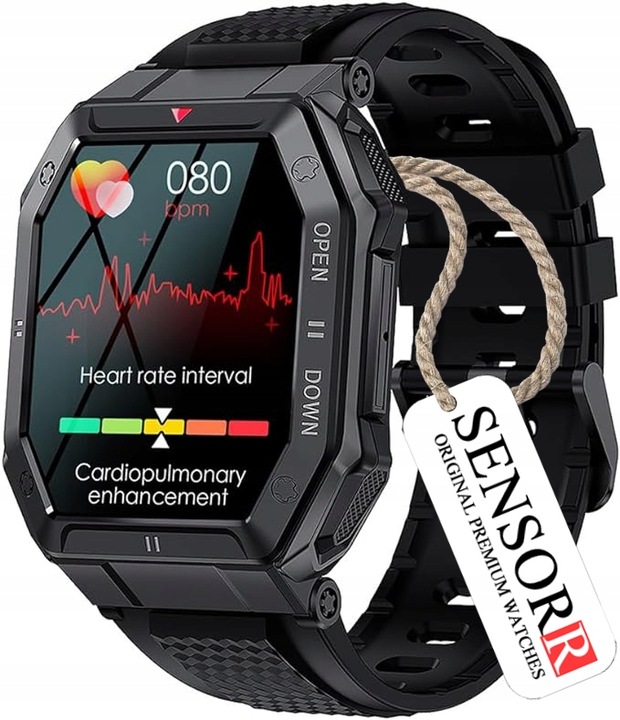 MOCNY WOJSKOWY ZEGAREK MĘSKI SMARTWATCH ROZMOWY SMS POLSKIE MENU ORYGINALNY