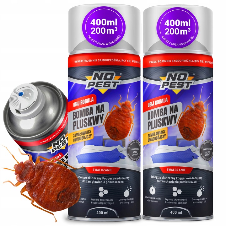 ULTRA MOCNA BOMBA GRANAT NA PLUSKWY KARALUCHY FOGGER NO PEST 400ML 2