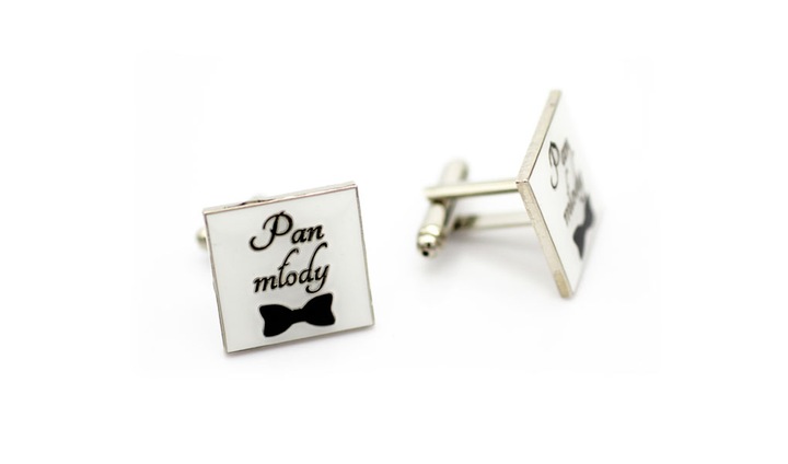 ŚLUBNE SPINKI DO MANKIETÓW dla Pana Młodego + etui