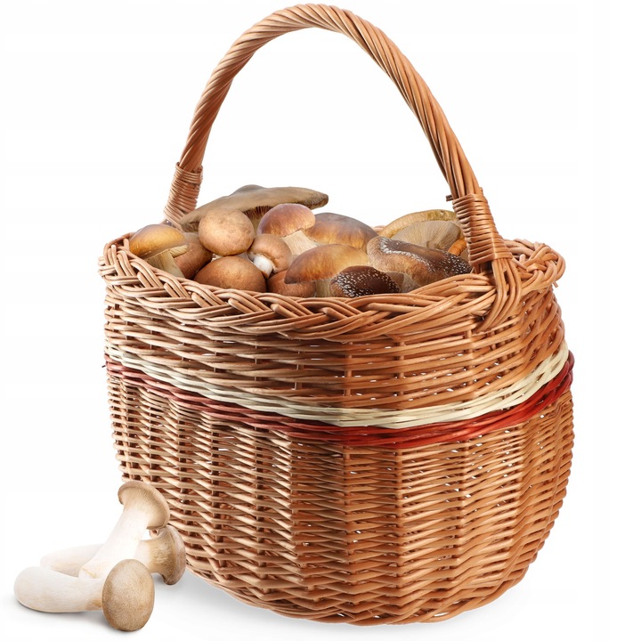 KOSZ WIKLINOWY KOSZYK NA GRZYBY ZAKUPY PIKNIK OWOCE Z WIKLINY DUŻY EKO