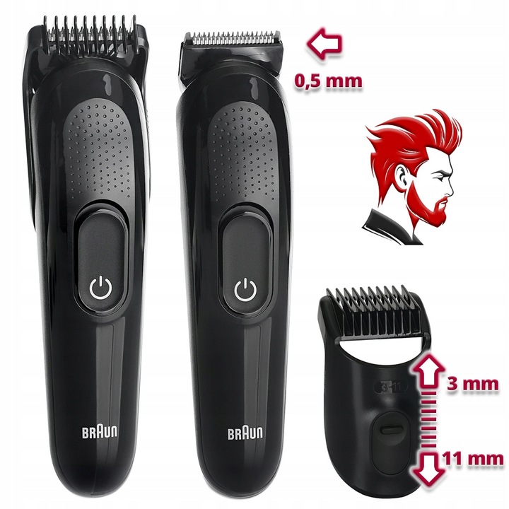 Braun Series 3 : Maszynka do włosów, Trymer, Golarka - Wszystko w jednym HQ