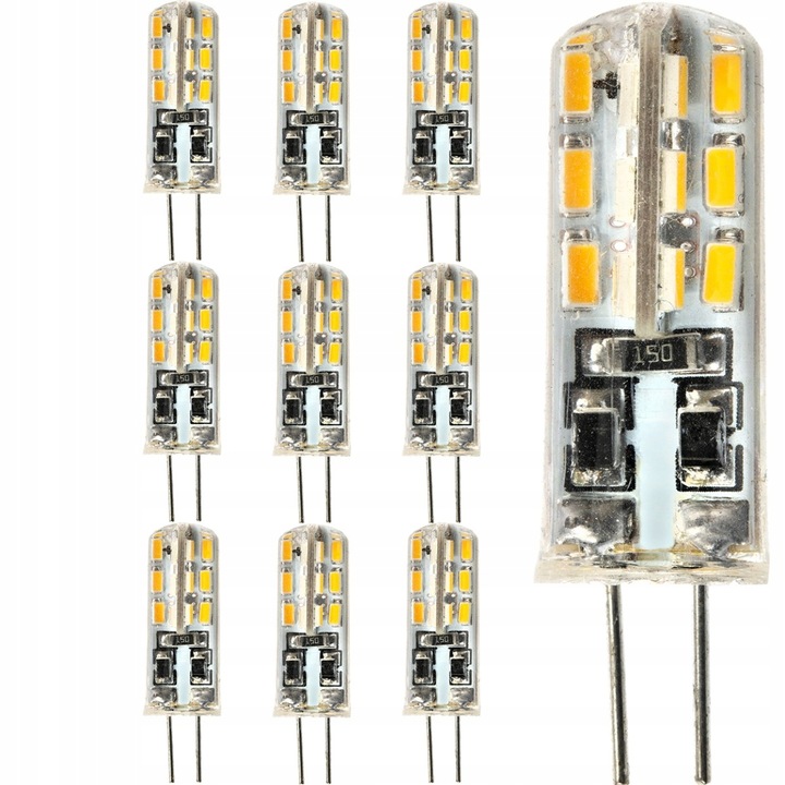 10x Żarówka LED KAPSUŁKA MINI G4 2W = 20W 3000K CIEPŁA BARWA 12V LUMILED