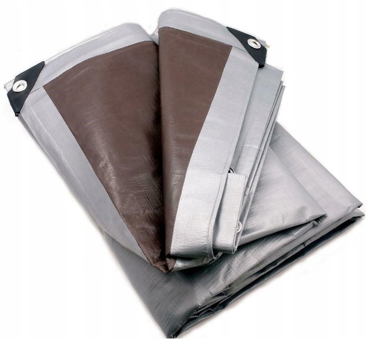 Plandeka 210g SREBRNO-BRĄZOWA 3x5 WIMAR UV+++