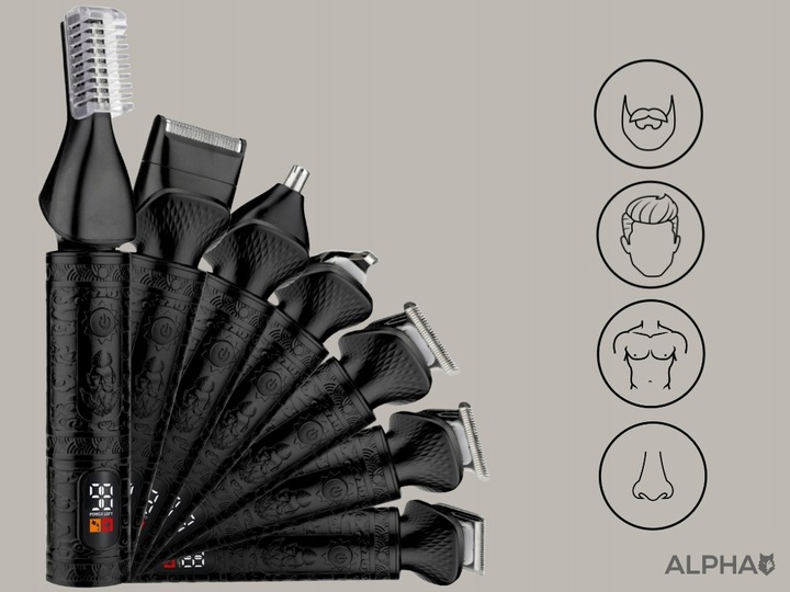 Maszynka Do Strzyżenia Włosów, Brody 7W1 - Golarka + Trymer Do Nosa