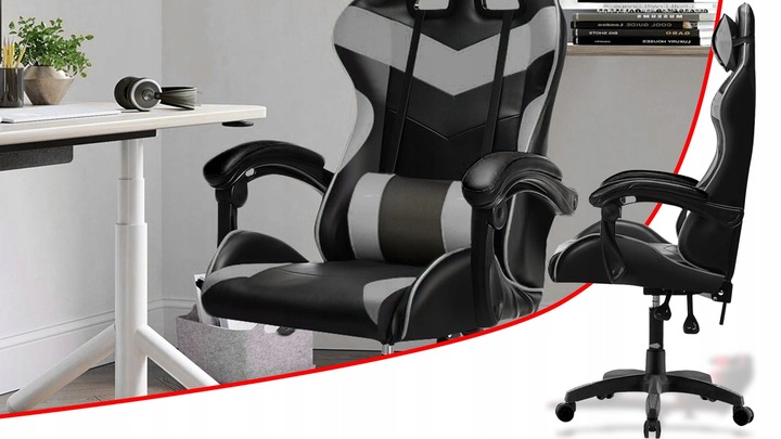 FOTEL KUBEŁKOWY OBROTOWY REGULOWANY GAMINGOWY KRZESŁO GRACZA DO KOMPUTERA