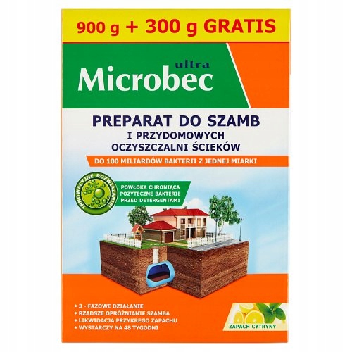 MICROBEC Ultra BAKTERIE ŚRODEK DO SZAMBA 1.2kg x 2