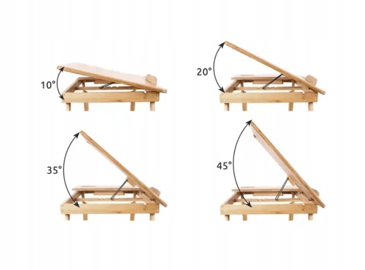 STOLIK pod LAPTOPA do ŁÓŻKA KOMPUTER PODSTAWKA PÓŁKA DREWNIANY REGULOWANY