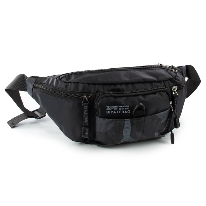 Torebka saszetka BIODRÓWKA NERKA męska POJEMNA SOLID PREMIUM BARDZO DUŻA