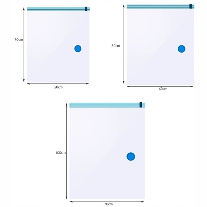 Worki Próżniowe na Ubrania Zestaw 15szt 3 Rozmiary 50x70cm 60x80cm