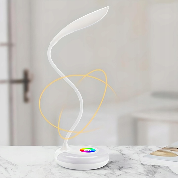 LAMPKA BIURKOWA LED NA BIURKO LAMPA 256 KOLORÓW RGB DO NAUKI DOTYKOWA