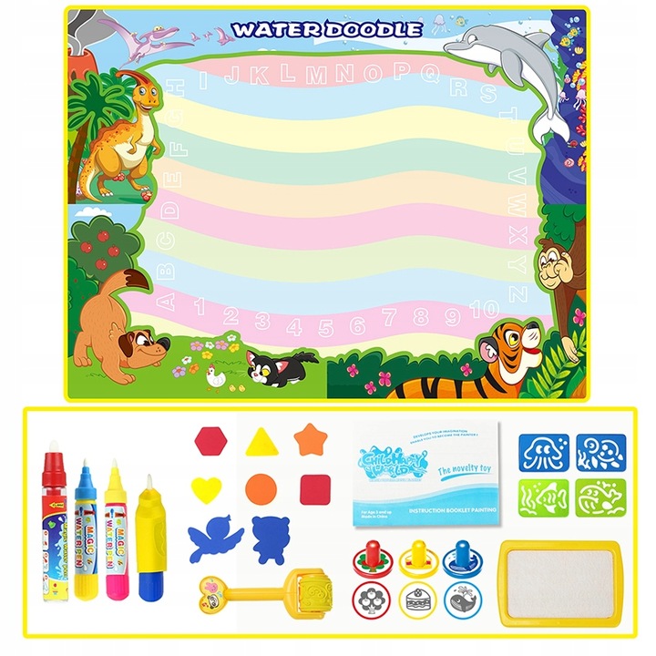 DUŻA MATA WODNA DO MALOWANIA WODĄ PIECZĄTKI 120x90