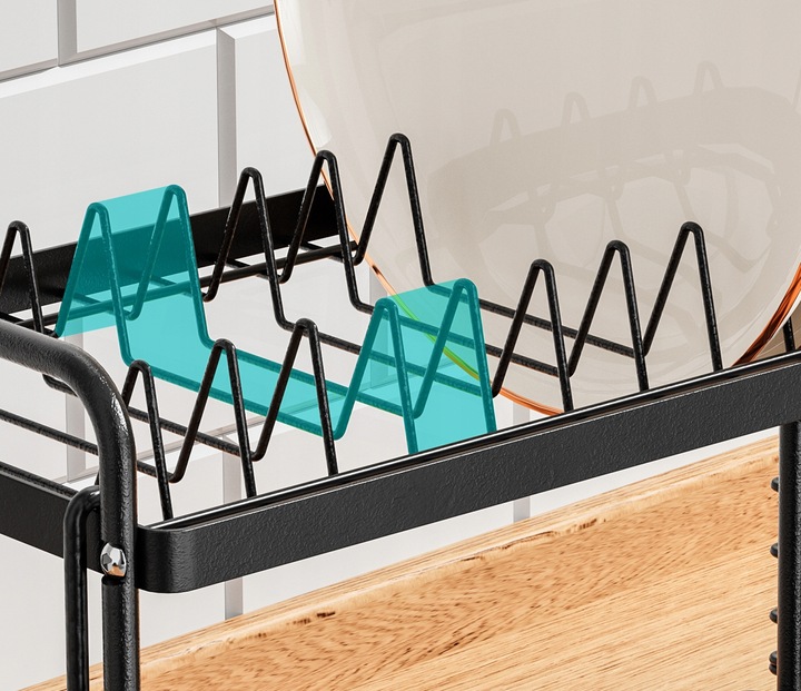 SUSZARKA DO NACZYŃ DWUPOZIOMOWA OCIEKACZ TALERZE SZTUĆCE + UCHWYT NA