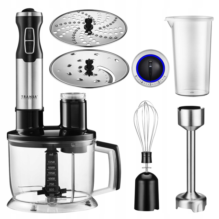 BLENDER RĘCZNY WIELOFUNKCYJNY TRYB TURBO MALAKSER ZESTAW 4w1 DUŻA MOC