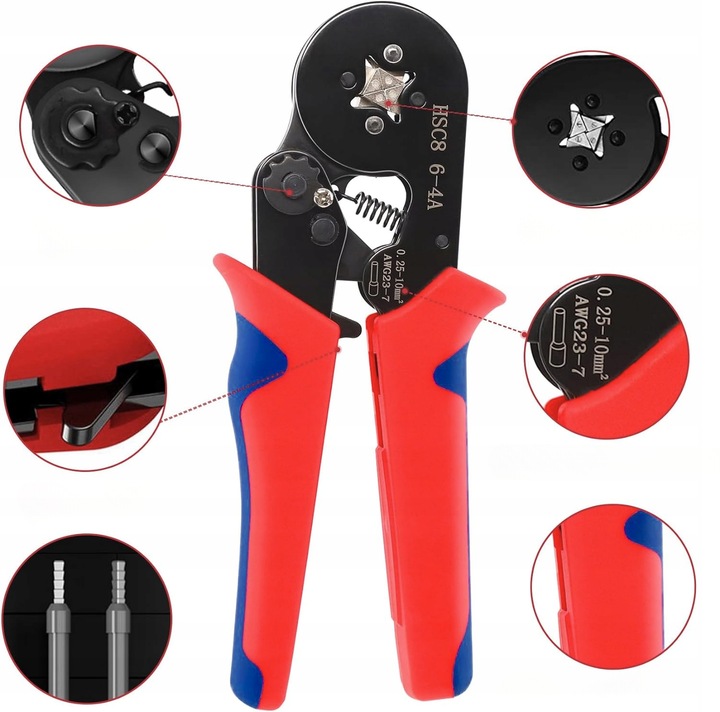 PRASKA ZACISKARKA DO KONEKTORÓW KOŃCÓWEK KABLI PRZEWODÓW + 1200 SZT