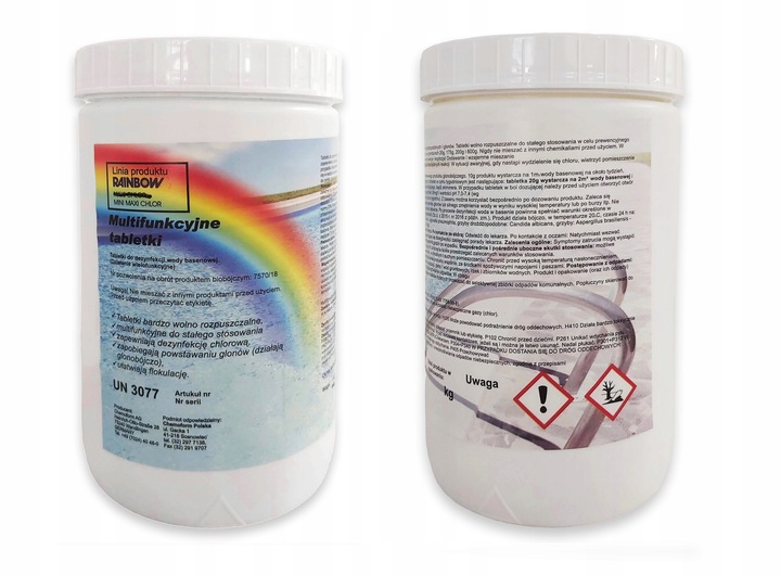 RAINBOW MINI MAXI CHLOR DO BASENU JACUZZI TABLETKI wolno rozpuszczające