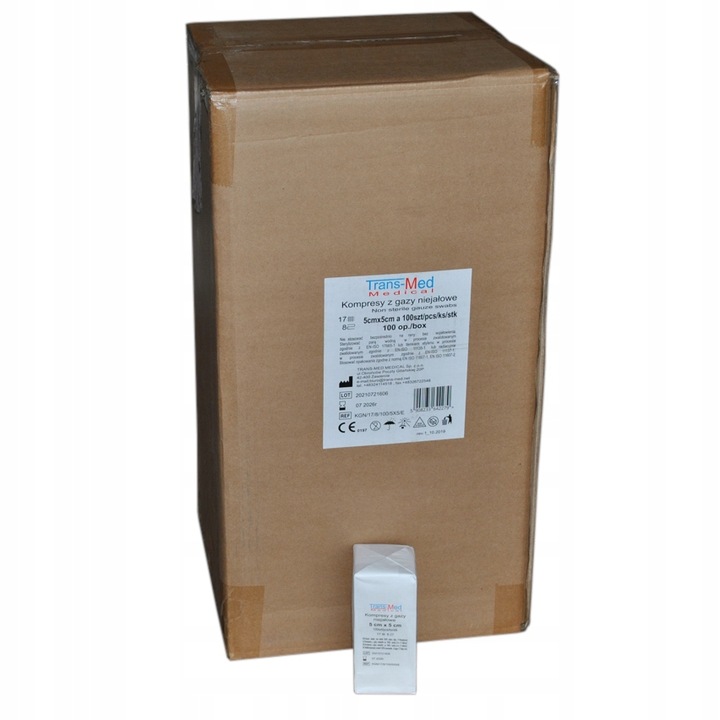 Kompresy gazowe niejałowe 17N8W 5 x 5 a100SZT x 100 opakowań