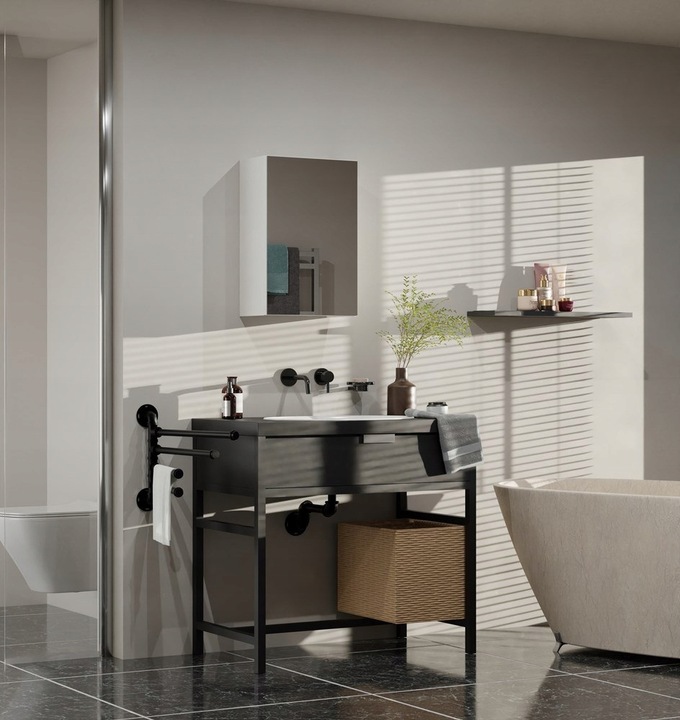 Szafka Wisząca z Lustrem nad Umywalkę Łazienkowa BIAŁA Pola 1xDrzwi 40