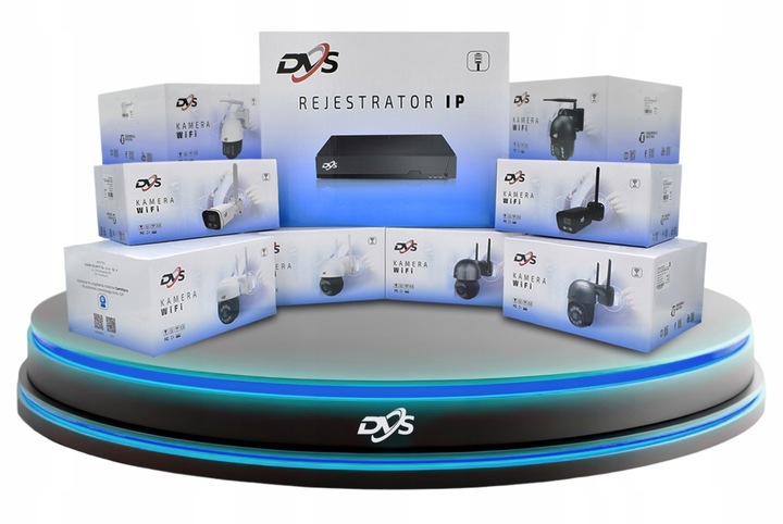 ZESTAW KAMER WIFI OBROTOWE 8Mp 4K MONITORING 4 KAMERY BEZPRZEWODOWE DVS 2TB
