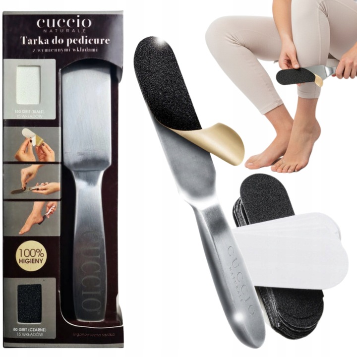 Tarka do stóp z wymiennymi wkładami CUCCIO metalowa 30szt.