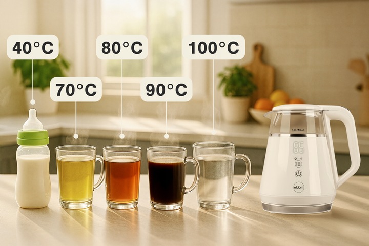 Czajnik bezprzewodowy z regulacją temperatury C505B Eldom 1100W 1L