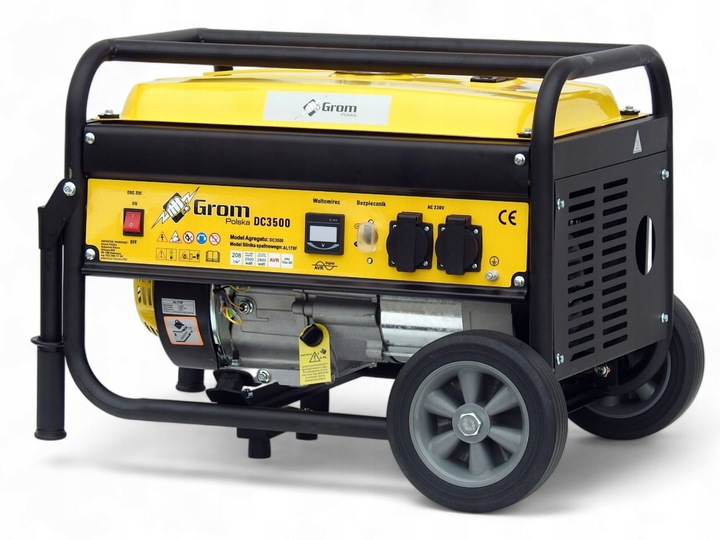 AGREGAT PRĄDOTWÓRCZY 5200W generator prądu GROM POLSKA MARKA +KOŁA, AVR+