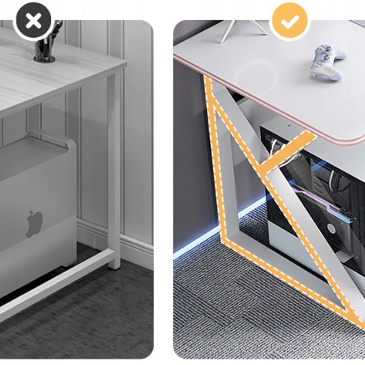 BIURKO GAMINGOWE STÓŁ DLA GRACZA KOMPUTEROWE BIAŁE DUŻE NOWOCZESNE 120