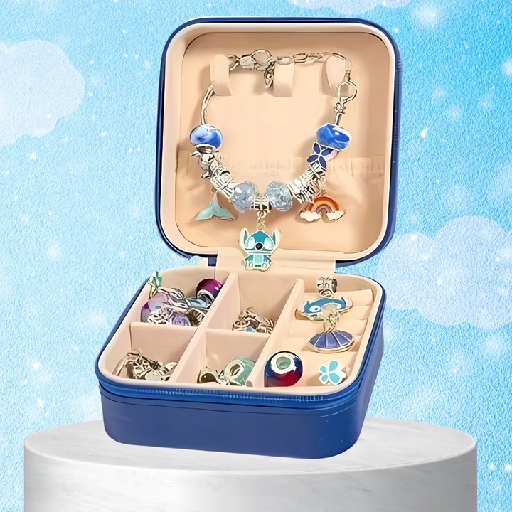 ZESTAW KORALIKÓW DO ROBIENIA BRANSOLETEK BIŻUTERII CHARMS STITCH LILO STICH