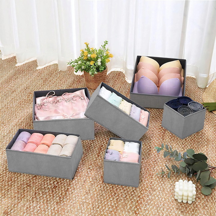 ORGANIZER DO SZUFLADY SZAFY NA UBRANIA BIELIZNĘ SKARPETKI POJEMNIK 6