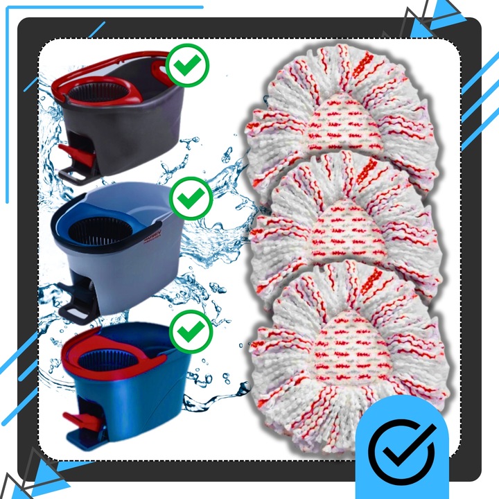 3x WKŁAD NAKŁADKA DO MOPA OBROTOWEGO VILEDA TURBO NOWY MODEL MOPOWANIE