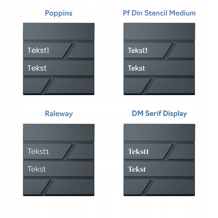 DUŻA SKRZYNKA NA LISTY Z ADRESEM NUMEREM DOMU |4 CZCIONKI| ANTRACYT