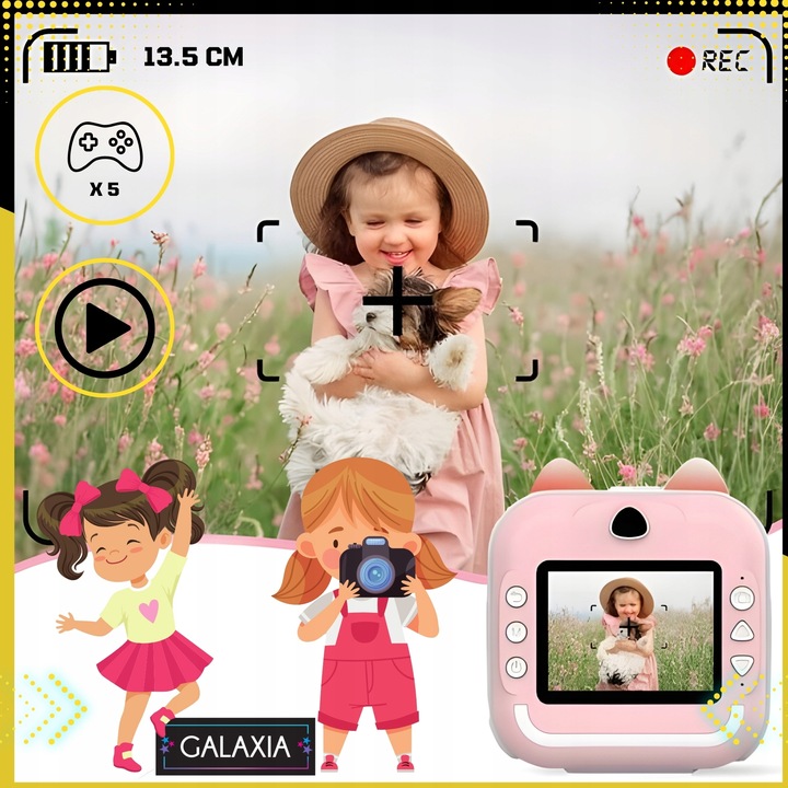 MINI DRUKARKA DRUKUŚ TERMICZNA APARAT NATYCHMIASTOWY DLA DZIECI i 11 ROLEK