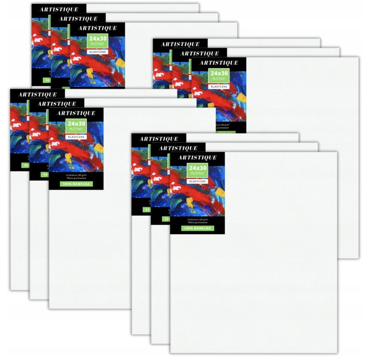 12 szt PŁÓTNO DO MALOWANIA 24x30 cm PODOBRAZIE MALARSKIE PODOBRAZIA +GRATIS