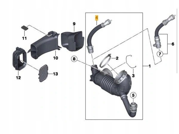 PRZEWÓD WĄŻ RURKA ODMA BMW B47 N47 F20 F21 F22 F23 F30 F10 F11 G30 X3 X4 X5
