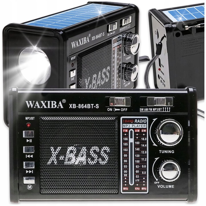RADIO PRZENOŚNE FM KUCHENNE SOLARNE BUDOWLANE LATARKA BLUETOOTH +