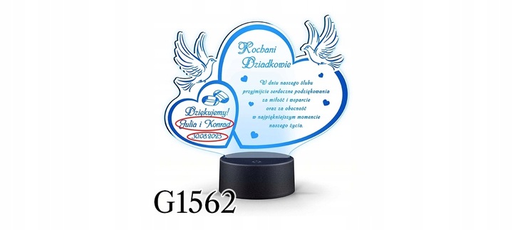 PODZIĘKOWANIA DLA RODZICÓW Świadków PREZENT na ŚLUB WESELE z TWOIM GRAWERem