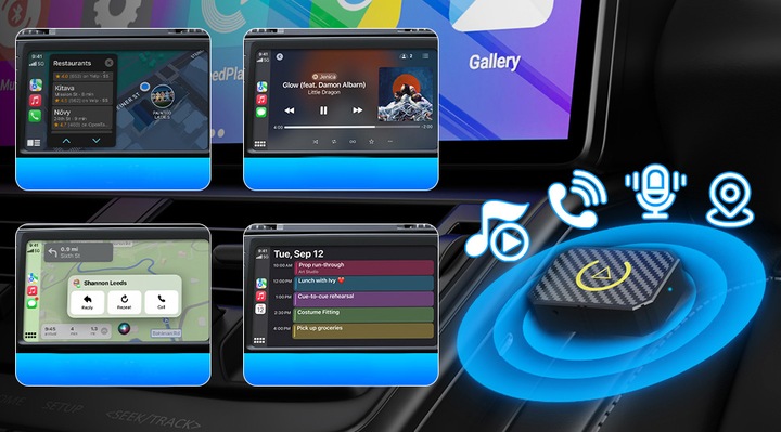 BEZPRZEWODOWY ADAPTER ANDROID AUTO CARPLAY 2 W 1 PLUG AND PLAY MINI