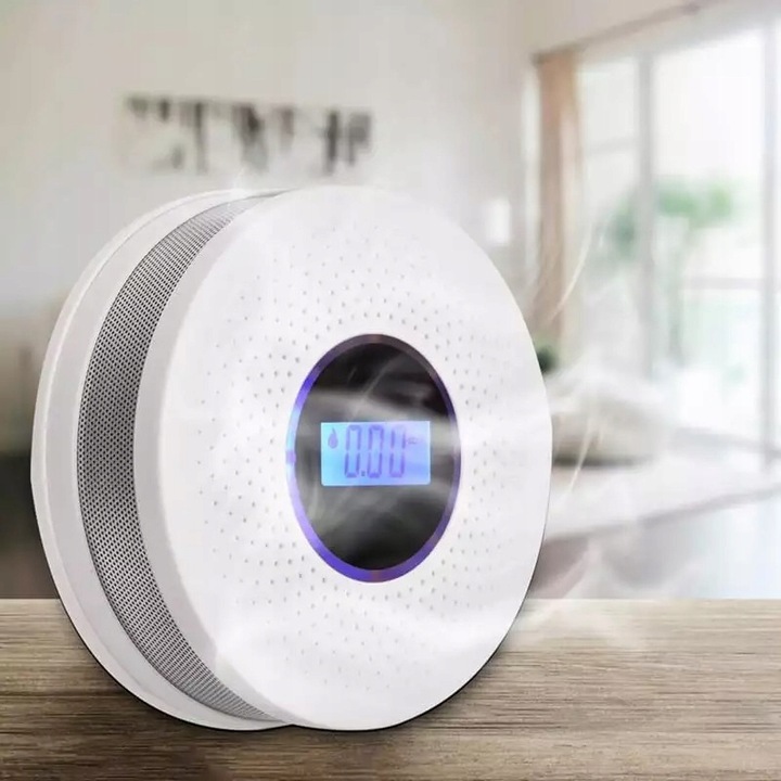 Czujnik czadu i dymu detektor tlenku węgla CO GAZU BEZPRZEWODOWY LCD