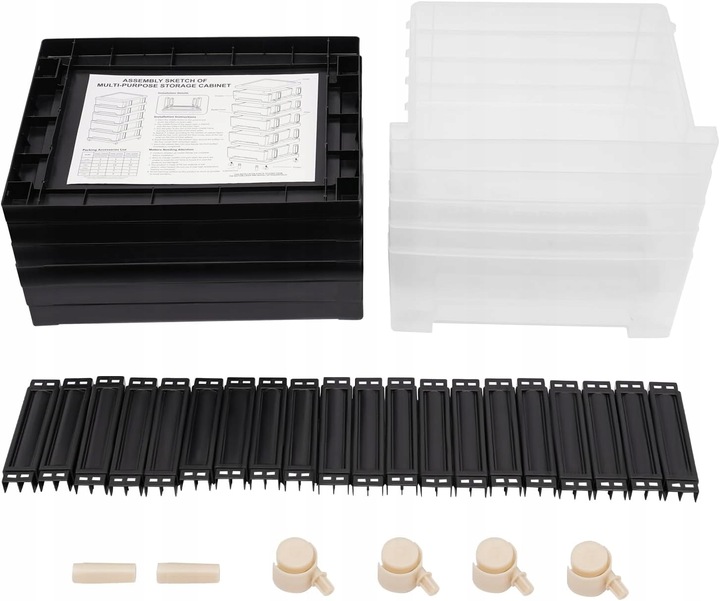 PLASTIKOWY POJEMNIK REGAŁ KOSZ NA ZABAWKI SZUFLADY 5 PÓŁEK na kółkach