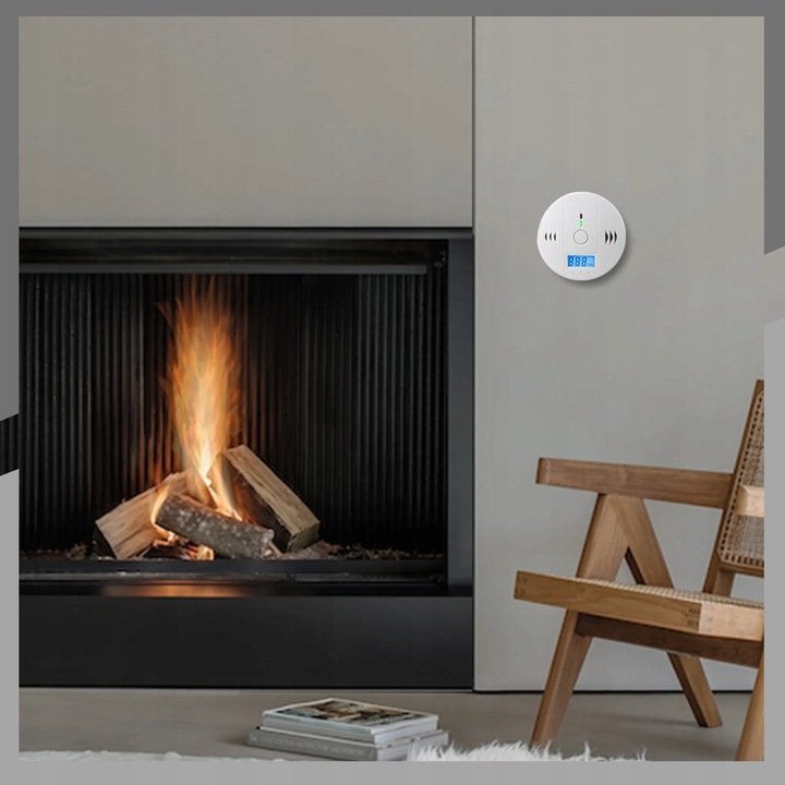 CZUJNIK CZADU TLENKU WĘGLA CO BEZPRZEWODOWY LCD DETEKTOR GŁOŚNY