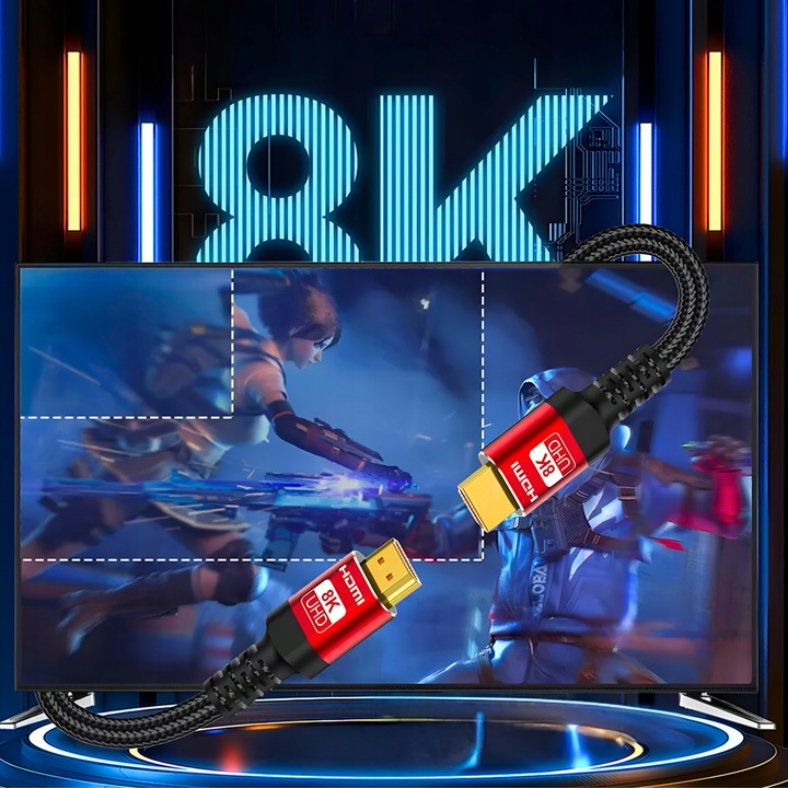 KABEL HDMI 2.1 8K 60Hz / 4K 120Hz UHD HDR eARC VRR 48Gbps SPEED