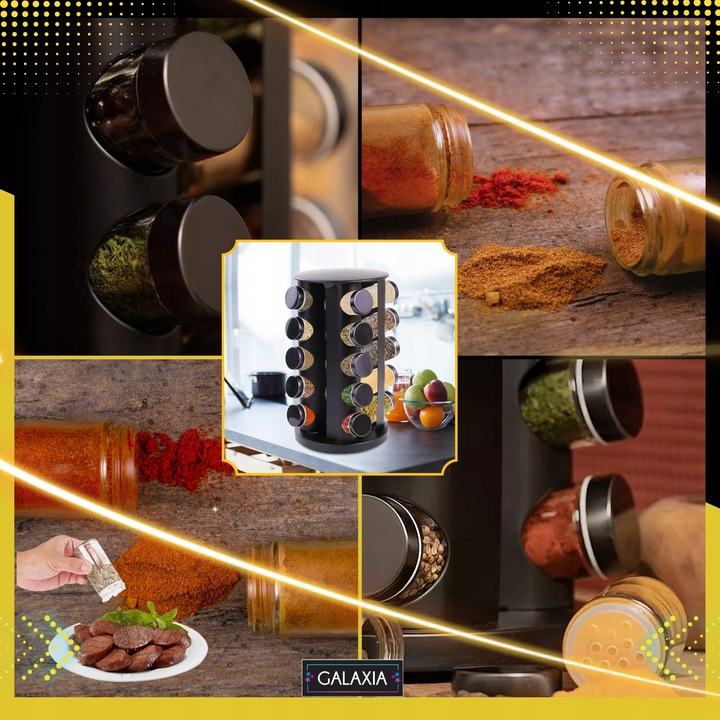 STOJAK NA PRZYPRAWY POJEMNIKI 20SZT Słoiczki Słoiki Przyprawnik i