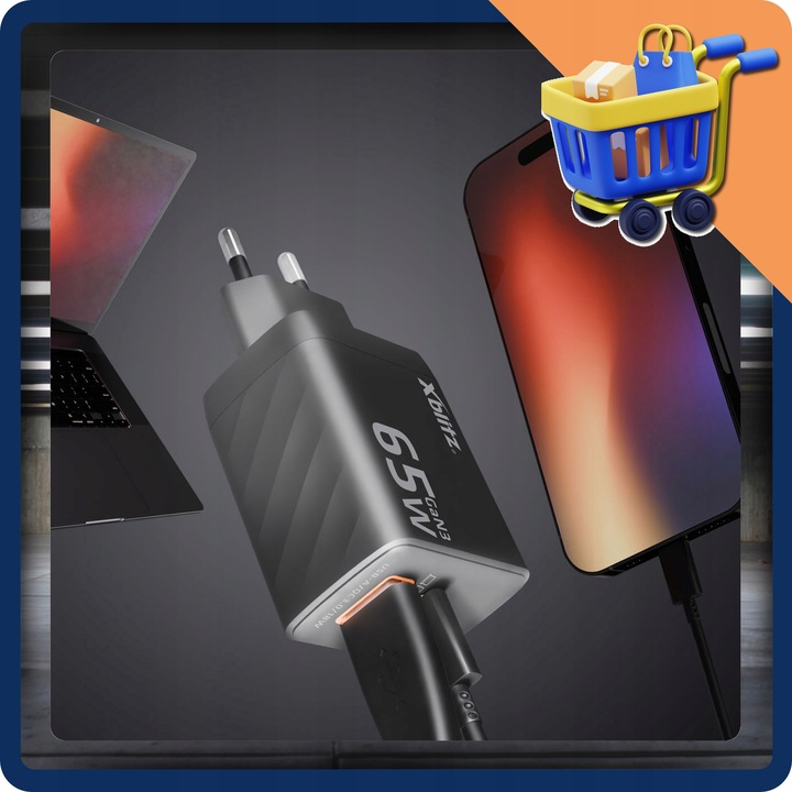 Xblitz XC2 ładowarka sieciowa 65W szybkie ładowanie USB C A