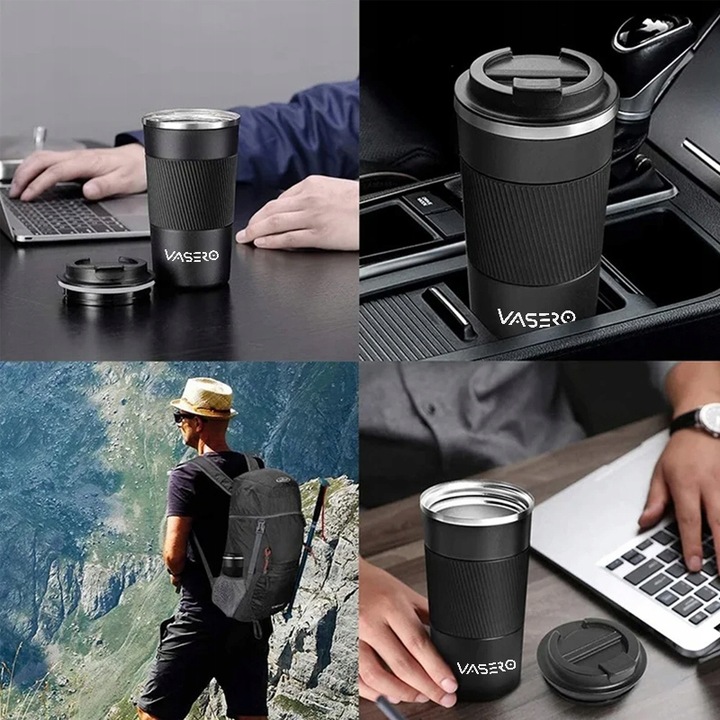 ANTYPOŚLIZGOWY KUBEK TERMICZNY USTNIK TERMOS na herbatę kawę DO SAMOCHODU