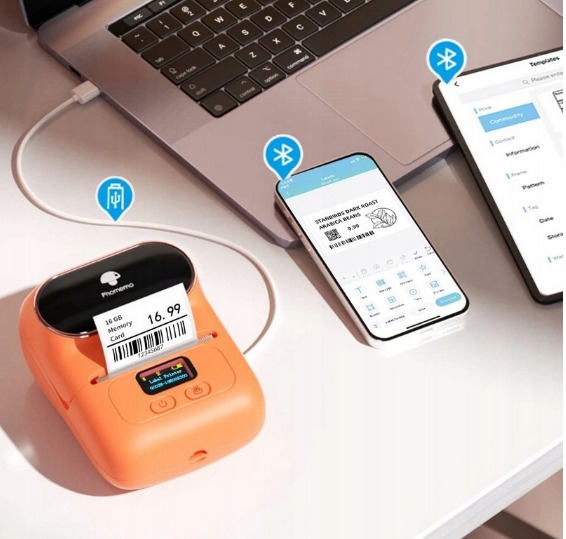 Phomemo M110 termiczna drukarka etykiet termicznych z Bluetooth Android IOS