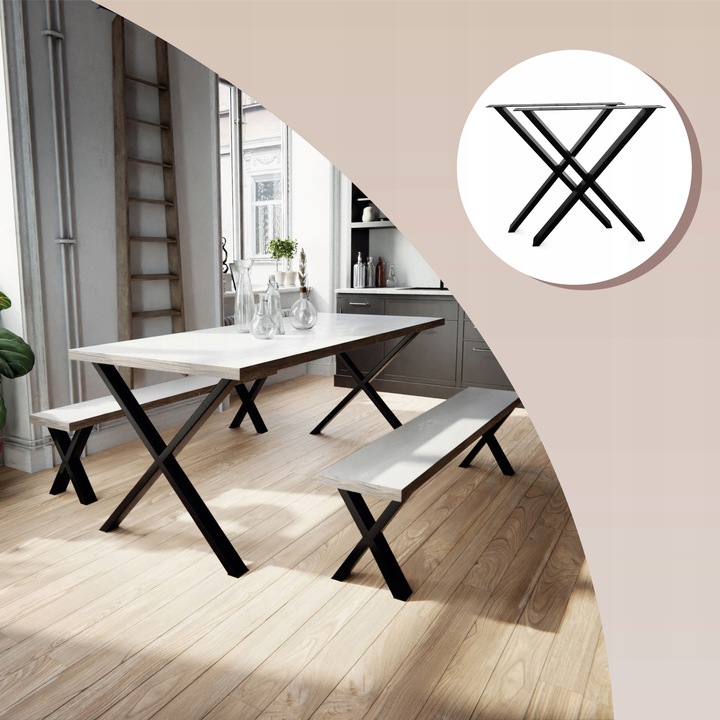 Nogi do stołu lawy biurka stolika metalowe loftowe industrial X 2szt