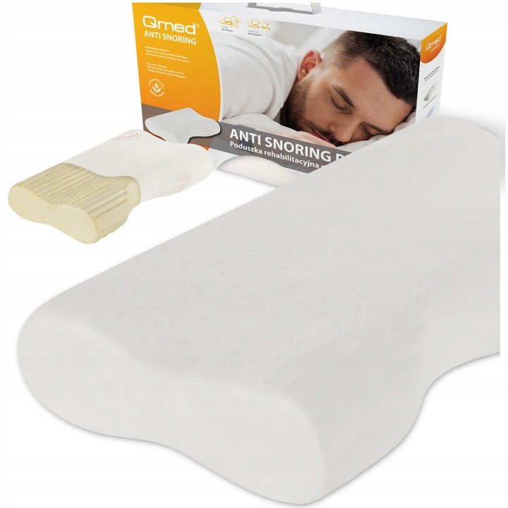 Poduszka Ortopedyczna do spania AntiSnoring na chrapanie Profilowana Qmed