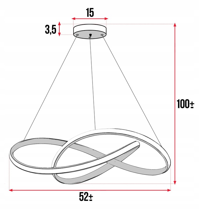 Lampa sufitowa LED wisząca żyrandol LED do salonu kuchni Nowoczesna