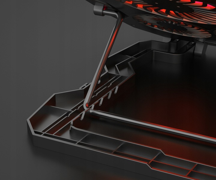 PODSTAWKA PODKŁADKA CHŁODZĄCA POD LAPTOPA REGULOWANA 9-17'' LED RGB 2x USB